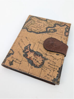Patricia Nash Signature Map Passport Case Full Grain Leather Travel Wallet